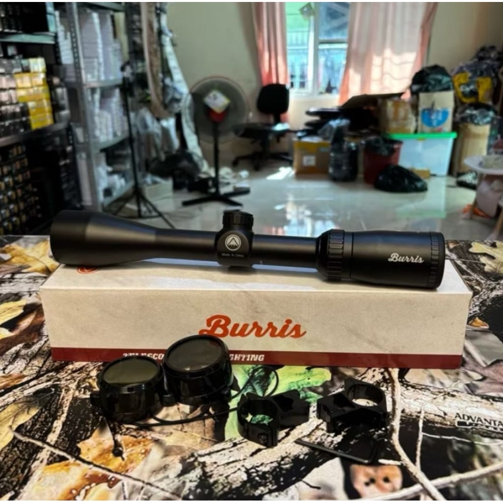 Teleskop Senapan Angin Burris 3-9x40 Riflescope + Mounting & Lens Cover Original