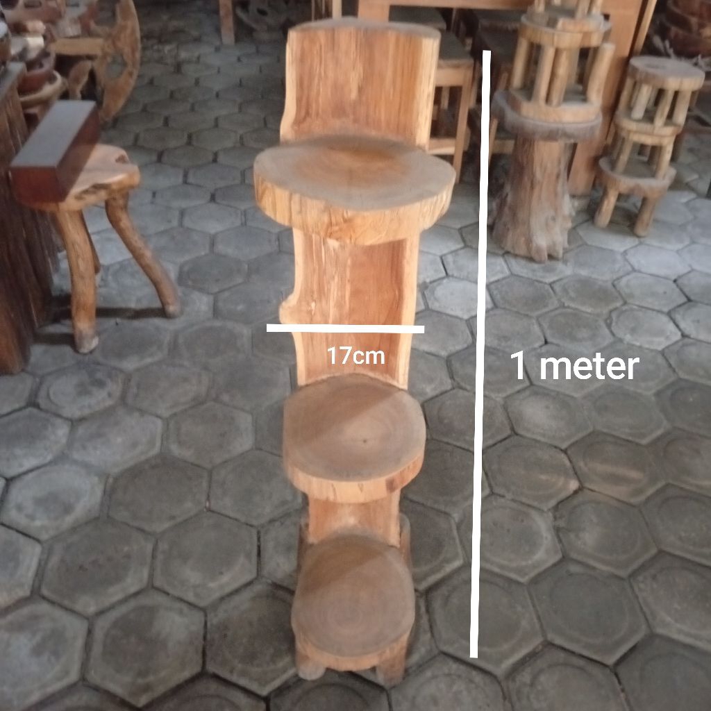 rak bunga gelodok kayu jati asli, rak bunga teras rumah, rak bunga susun kayu,  rak bunga hiasan rua