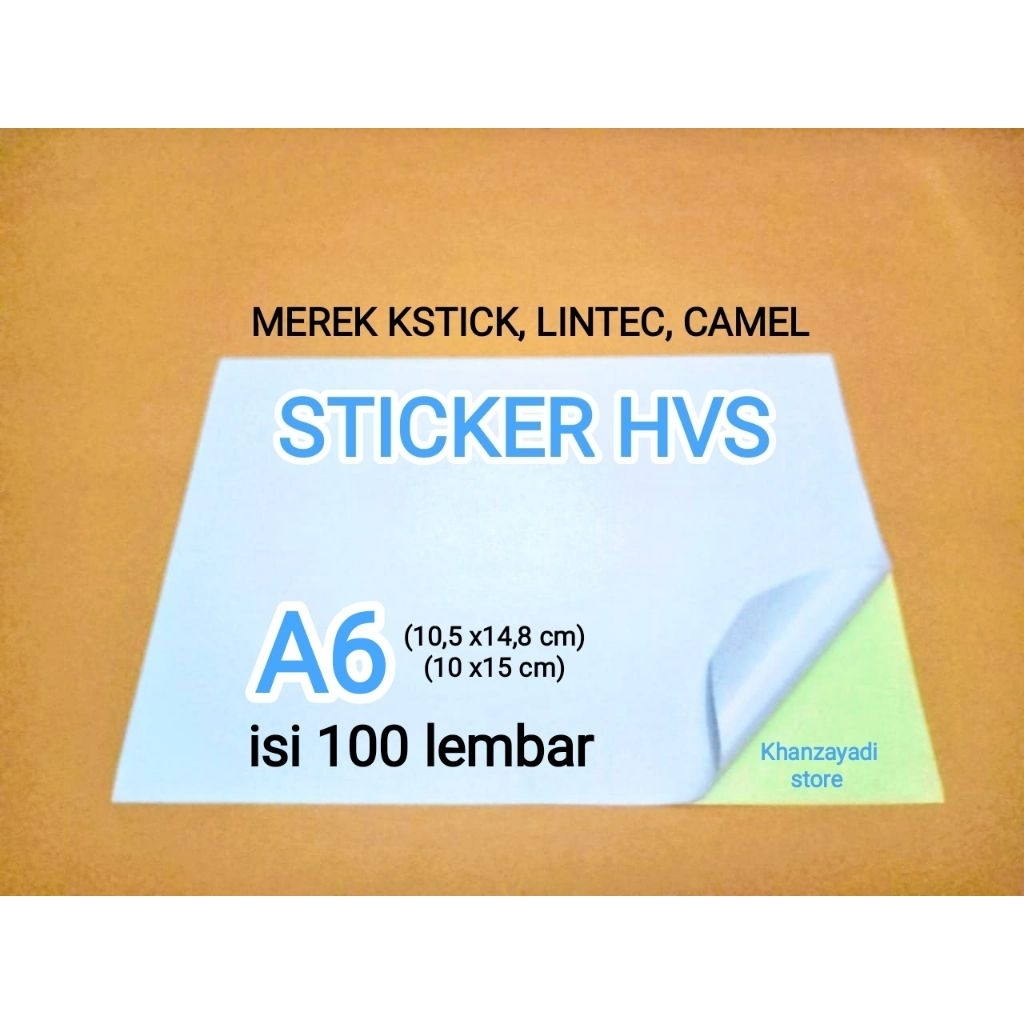 

Kertas stiker Hvs A6 isi 100 lembar sticker Hvs putih (doff/matte) A6 high quality