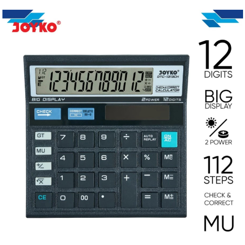 

Kalkulator Joyko DTC-1313CH 12 Digits Check Correct / Calculator Joyko DTC1313CH 12 Digits Check Correct / Joyko DTC