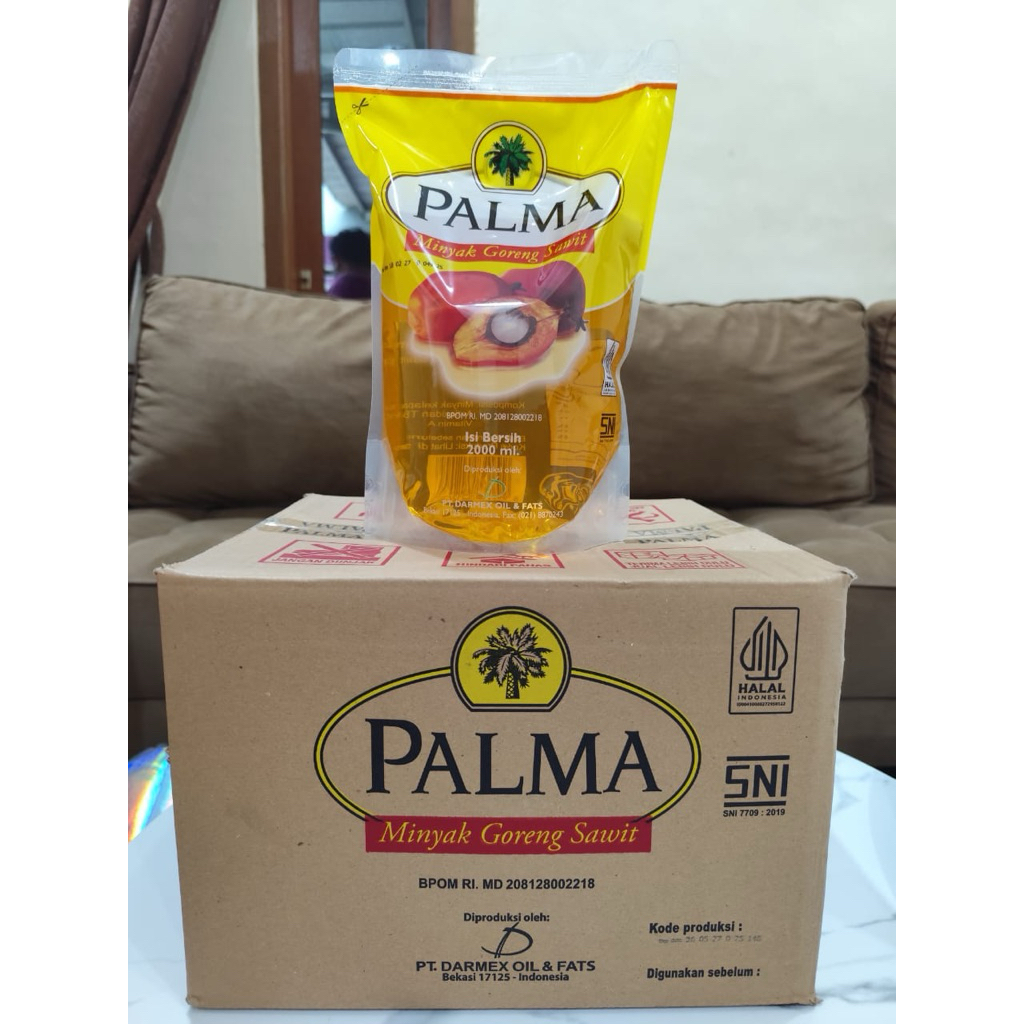 

Minyak Palma 2 Liter 1 Dus isi 6 Pouch