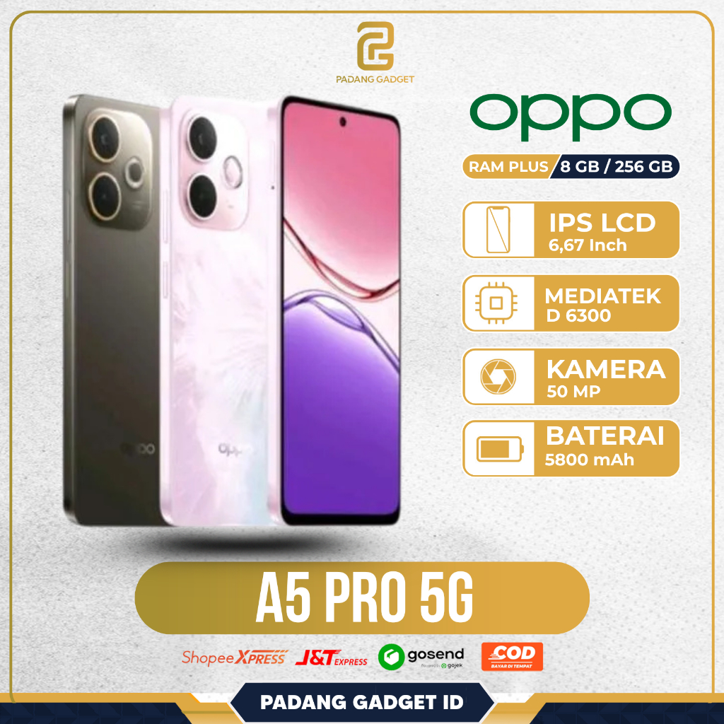 Oppo A5 Pro 5G 8/256GB HP Murah Tahan Air Tahan Banting Garansi Resmi