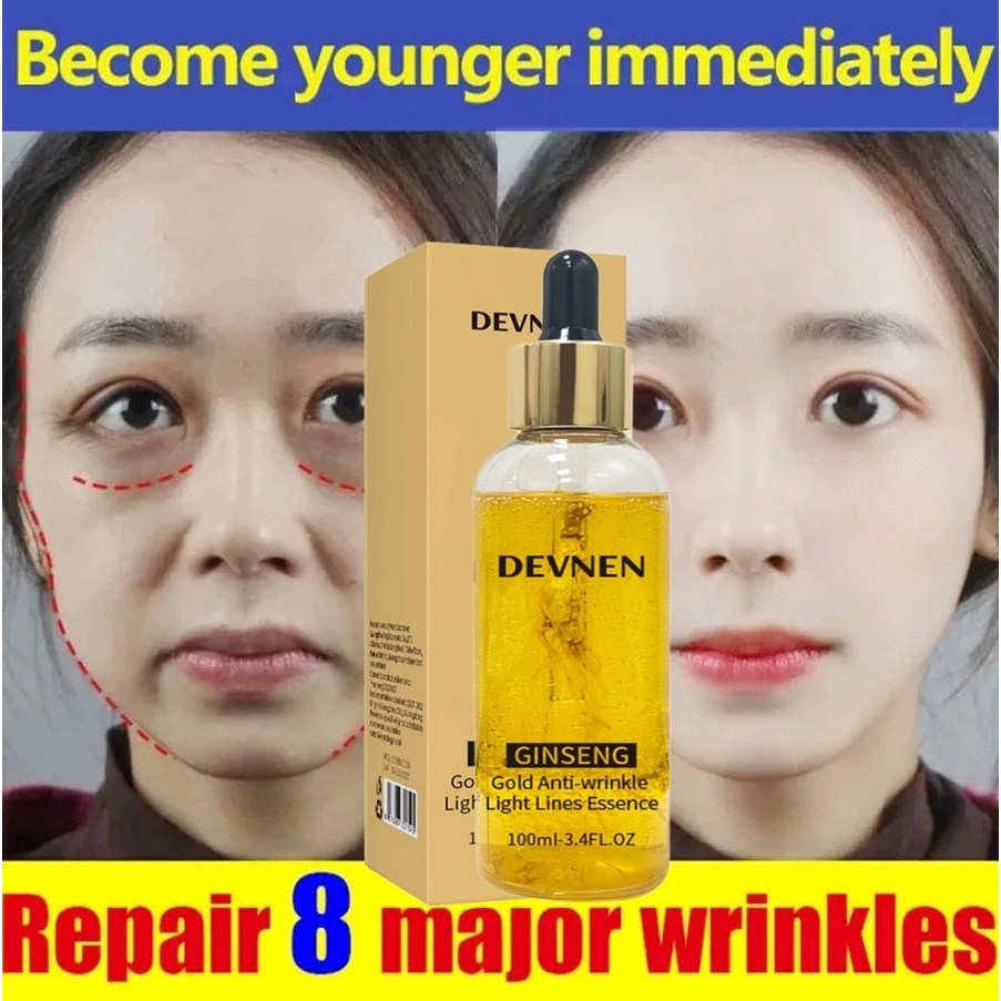 SERUM WAJAH MENCERAHKAN KULIT MENGHILANGKAN KERUT ANTI AGING GINGSENG GOLD KOREA FLEK MELASMA Peptid