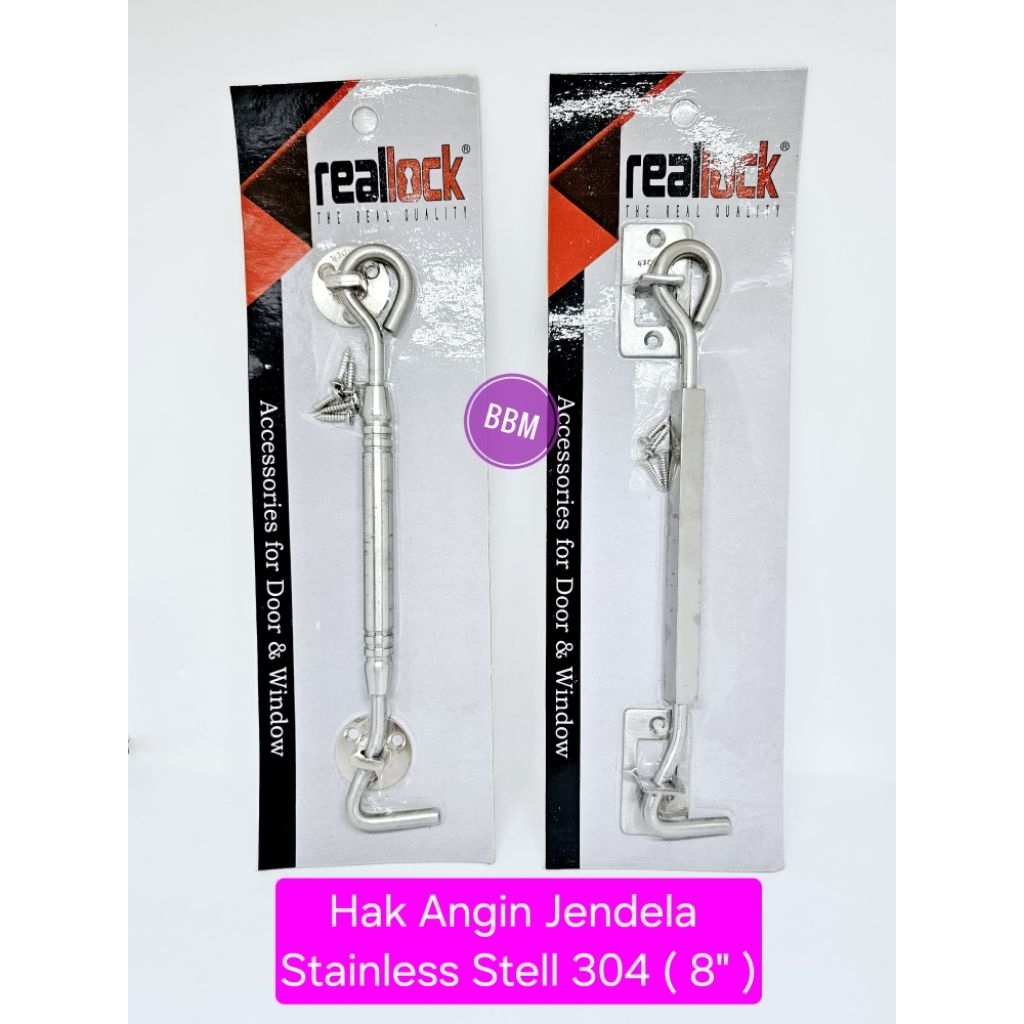 Hak Angin Jendela 8 inch / Hak angin Pengait Penahan Jendela Window Hook Bulat Kotak 8 Inch Full Sta