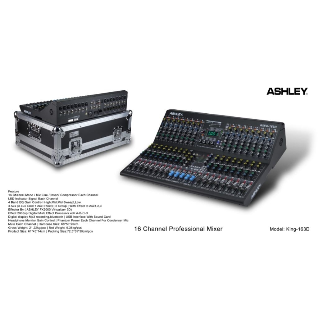 ashley mixer 16ch KING163D+HARDCASE