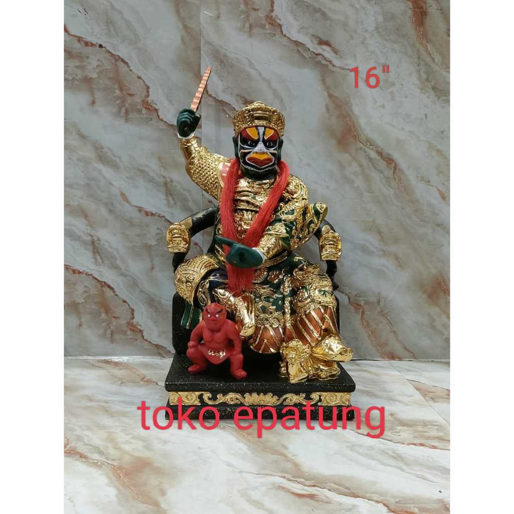 patung dewa 7 ong / cit hu ong ya - Hijau - Fiber - 16 inch