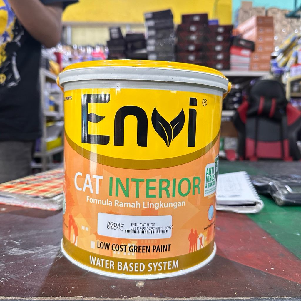 Cat Super WHITE Envi Interior Galon 5KG - Cat Putih Tembok - Cat Tembok Putih cerah