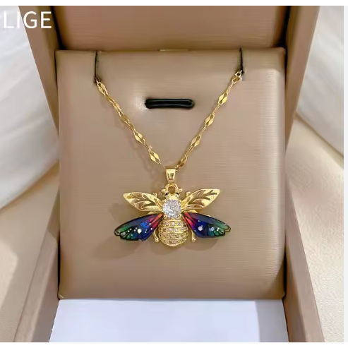 Kalung lebah viral rantai tipis