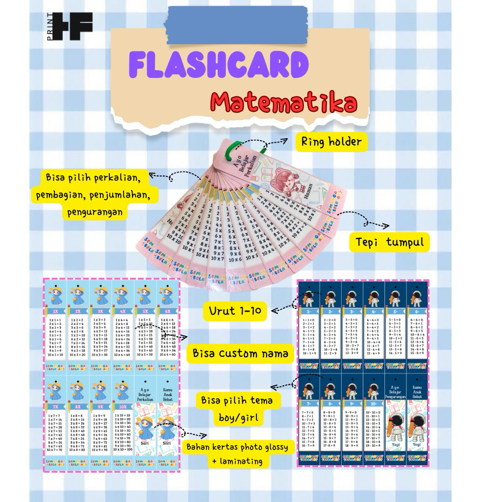 

FLASH CARD PERKALIAN // FLASH CARD CUSTOM NAMA // FLASH CARD PENJUMLAHAN PENGURANGAN PERKALIAN PEMBAGIAN