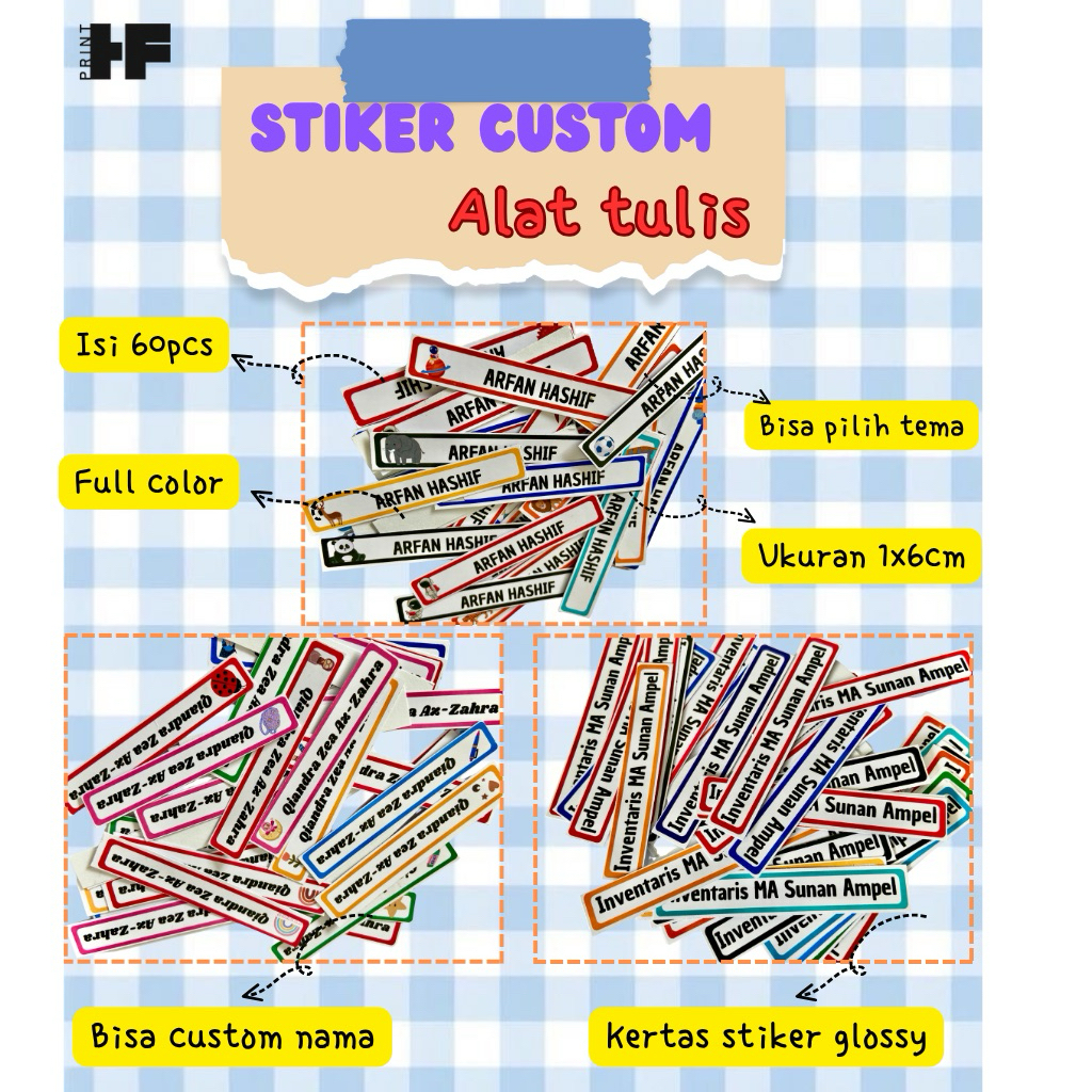 

STIKER ALAT TULIS CUSTOM NAMA // STIKER SEKOLAH CUSTOM NAMA