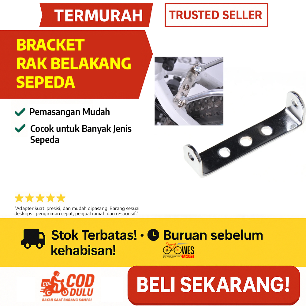 Adapter Bracket Rak Belakang Sepeda Seatpost Connector Pannier Carrier Mount Iron