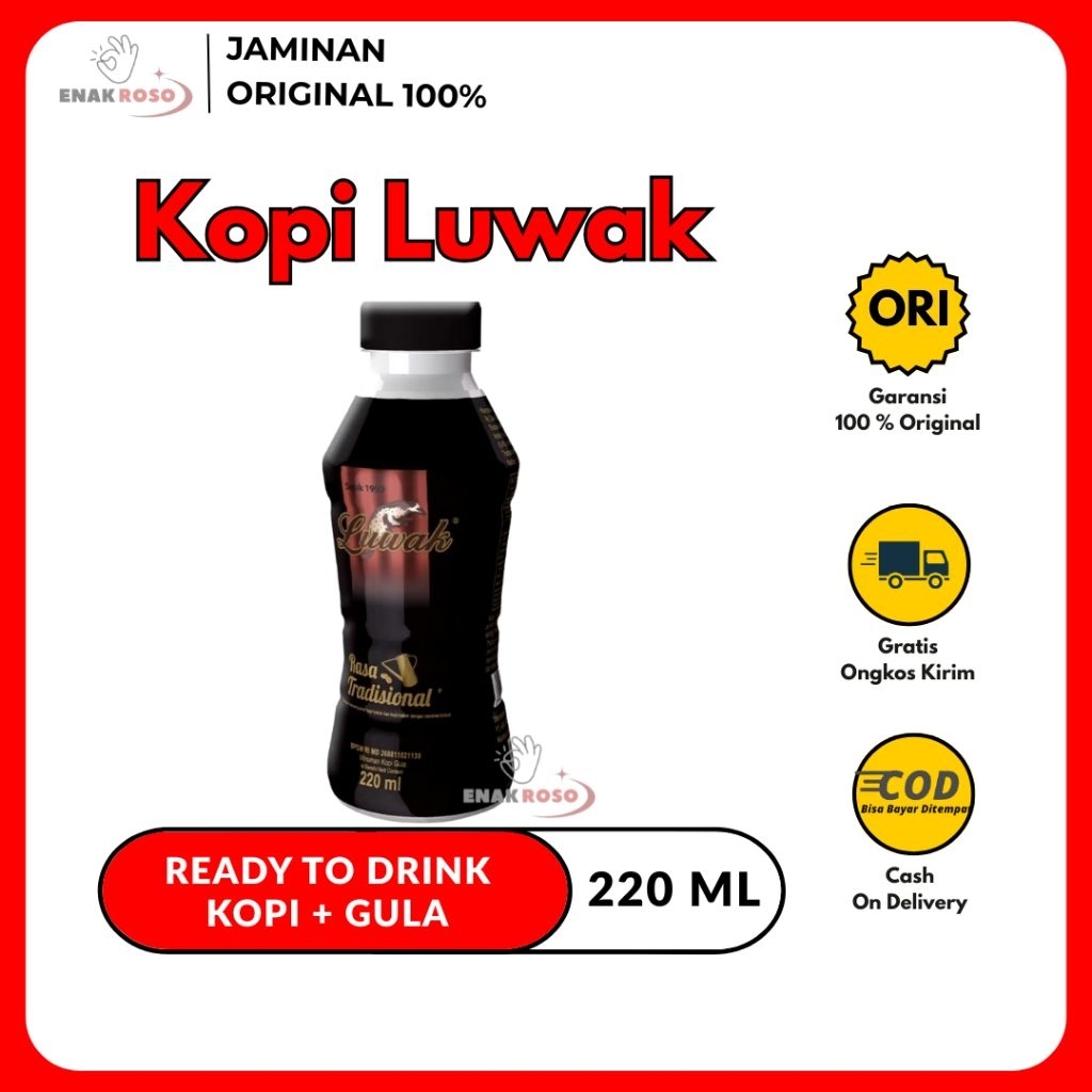 

Kopi Luwak Hitam Botol Ready to Drink 220 ml