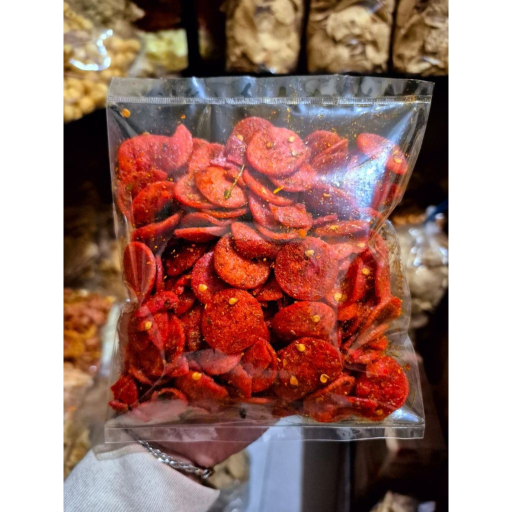 

SOSIS GORENG PEDAS ANR 200GR GURIH ASIN RENYAH ENAK SNACK CEMILAN MAKANAN HALAL