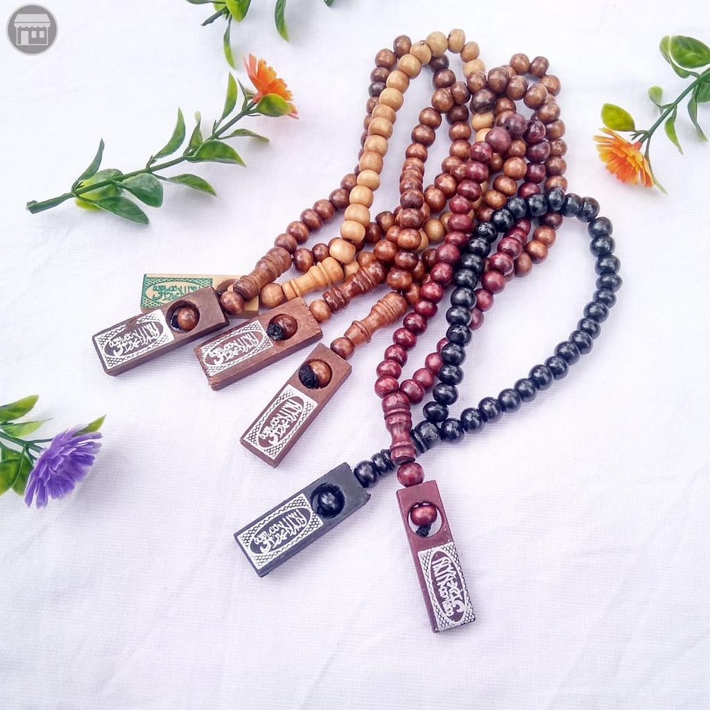 Tasbih Kayu Cendana Asli 33 Butir Aroma Wangi – Tasbih Dzikir Kayu Kokka Premium – Tasbih Kayu Hitam