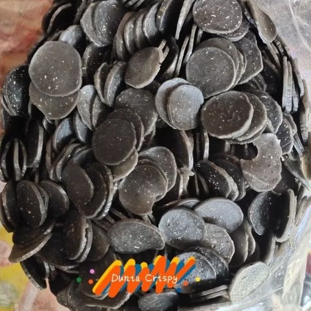 Mamam Ahahaa [Bal] Kerupuk Mentah Jengkol Bulat Hitam Panther Indosari Seblak/ Goreng 5Kg 1Kg