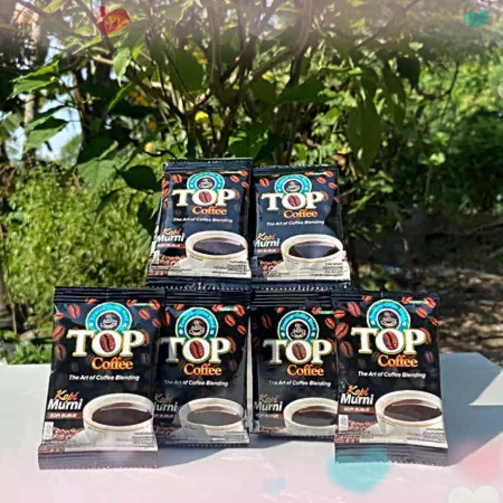 

TOP COFFE MURNI SACHET 7 GRAM TOP KOPI HITAM TANPA GULA ISI 13 SACHET