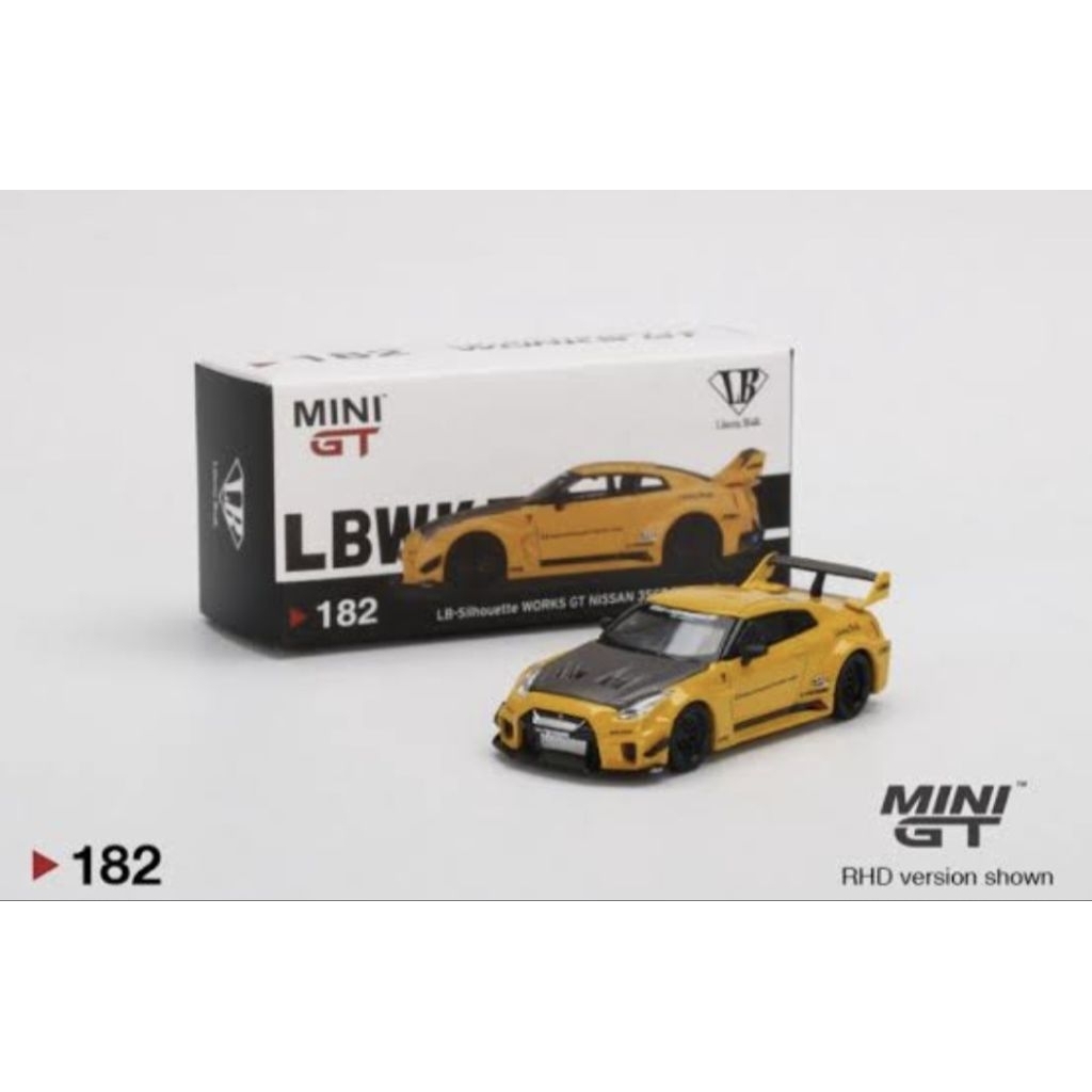 Mini GT 182 Nissan GTR R35 LBWK Yellow