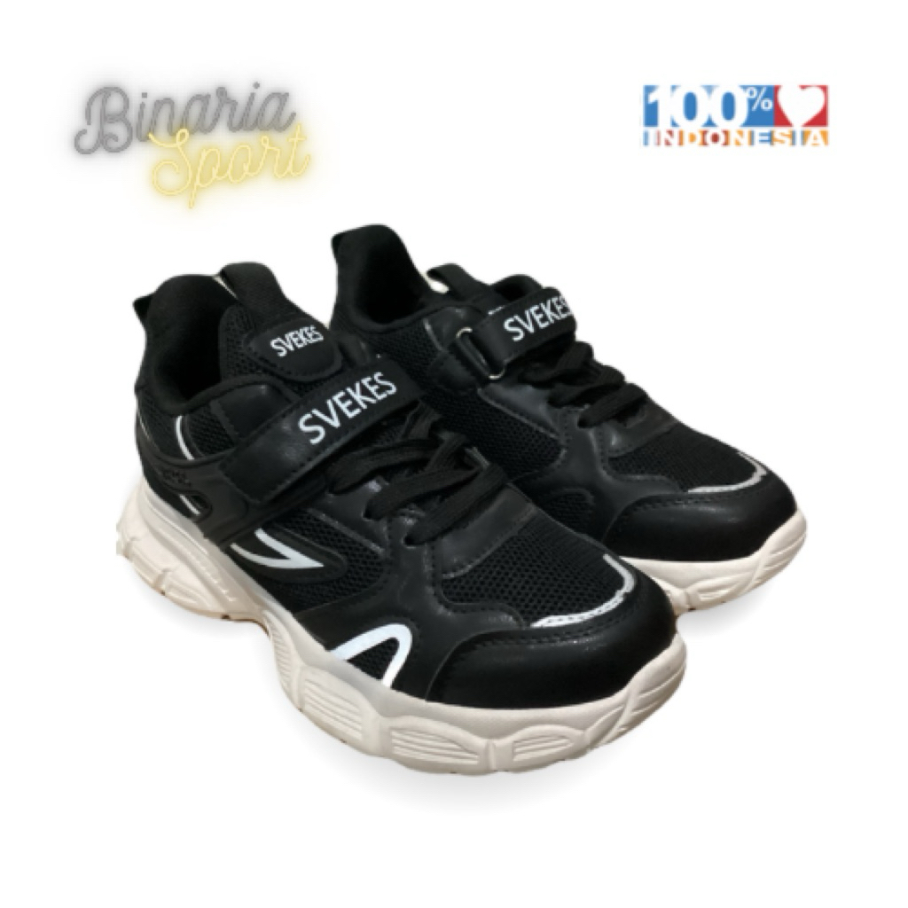 Sepatu Sneakers Tinggi Unisex Svekes Warna Hitam