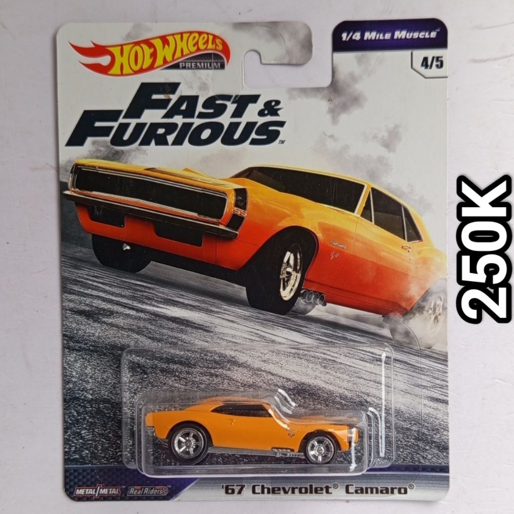 Hot Wheels Premium FF Fast and Furious 67 Chevrolet Camaro open Hood