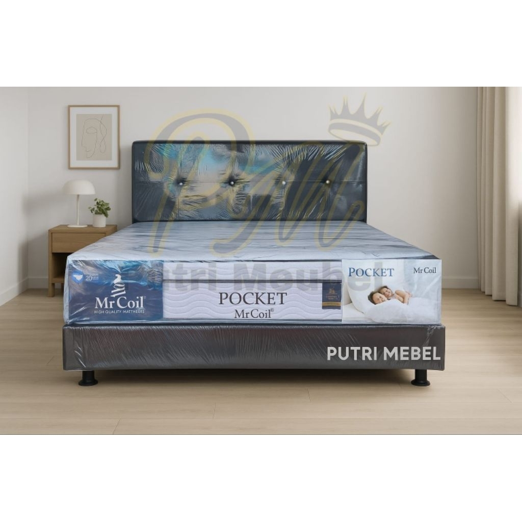 (POCKET) Springbed / Matras / Kasur Mr.Coil Tinggi 33cm Plushtop garansi 15 tahun