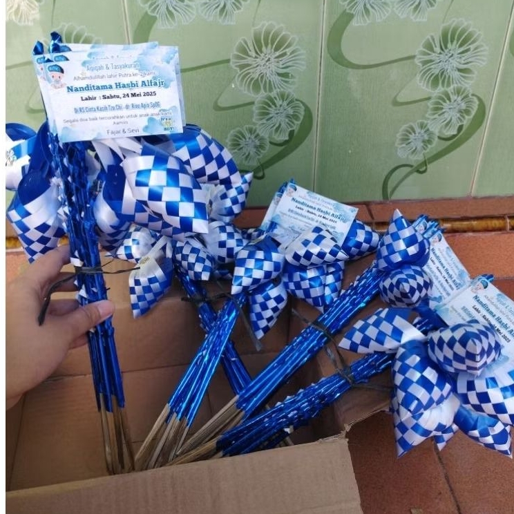 kartu nama aqiqah marhaban  bendera aqiqah