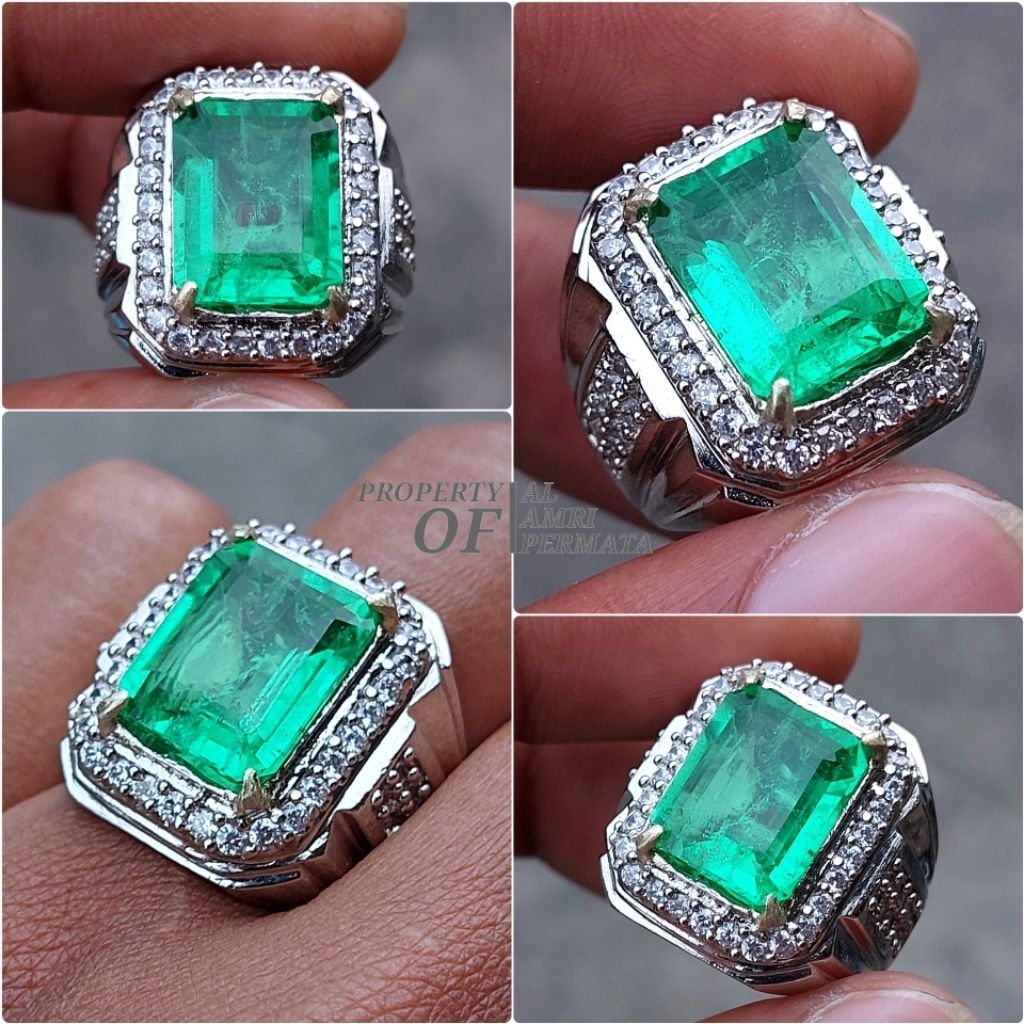 Cincin Batu Zamrud Colombia / Cincin pria / Batu Zamrud Colombia / Cincin