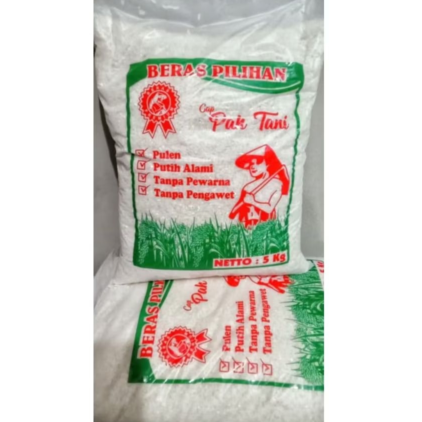 

Beras Pulen Kualitas Terjamin dari petani langsung, cap Pak Tani Kemasan 5kg