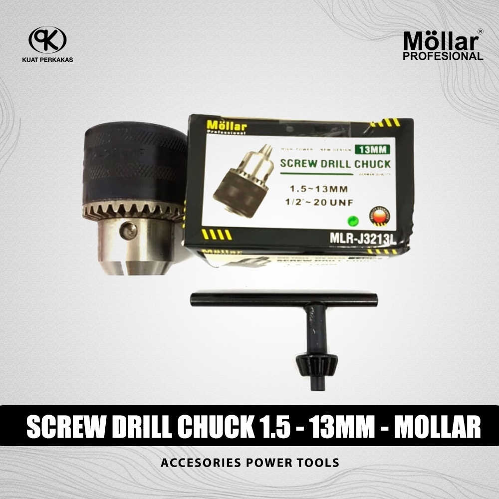 MOLLAR kepala bor 13mm / Kepala mesin bor listrik 13 mm drill chuck set kunci