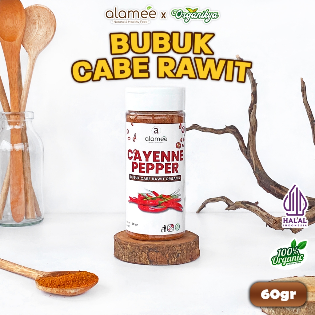 

ALAMEE Bubuk Cabe Rawit Cayenne Pepper Seasoning Powder Tanpa Campuran Bumbu Dapur 60gr organikya