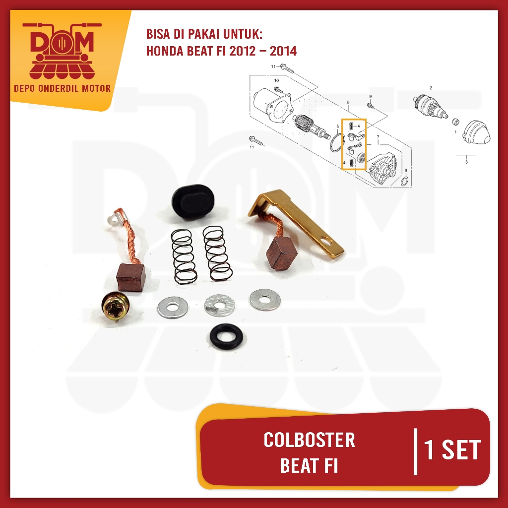 Colboster Beat New Fi (PSP) Coalboster Kulstater Kolboster Arang Brush Dinamo Stater Honda Scoopy Fi