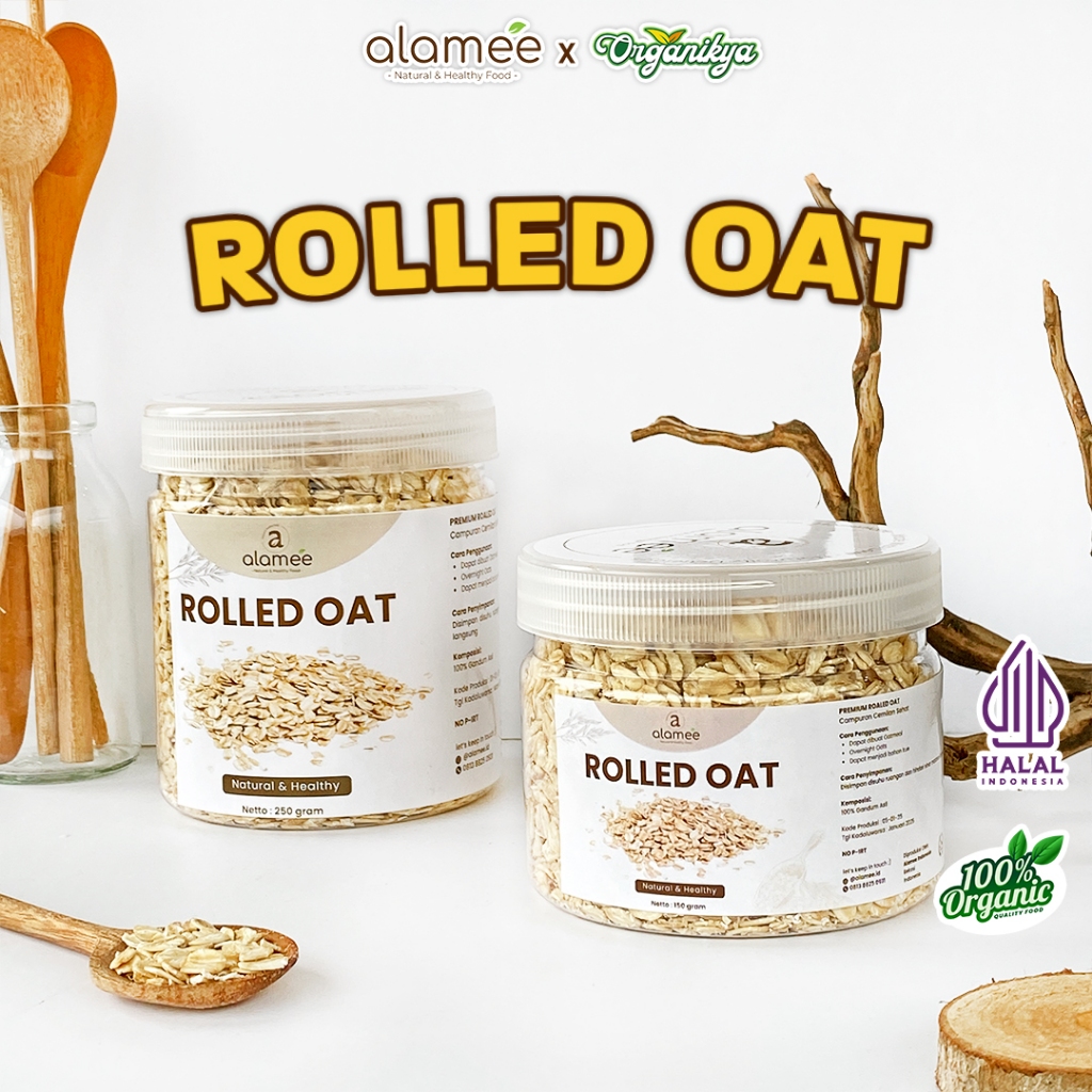 

ALAMEE Rolled Oat Gandum Utuh Kasar oatmeal wholegrain Natural Alami Oatmeal Instan organikya