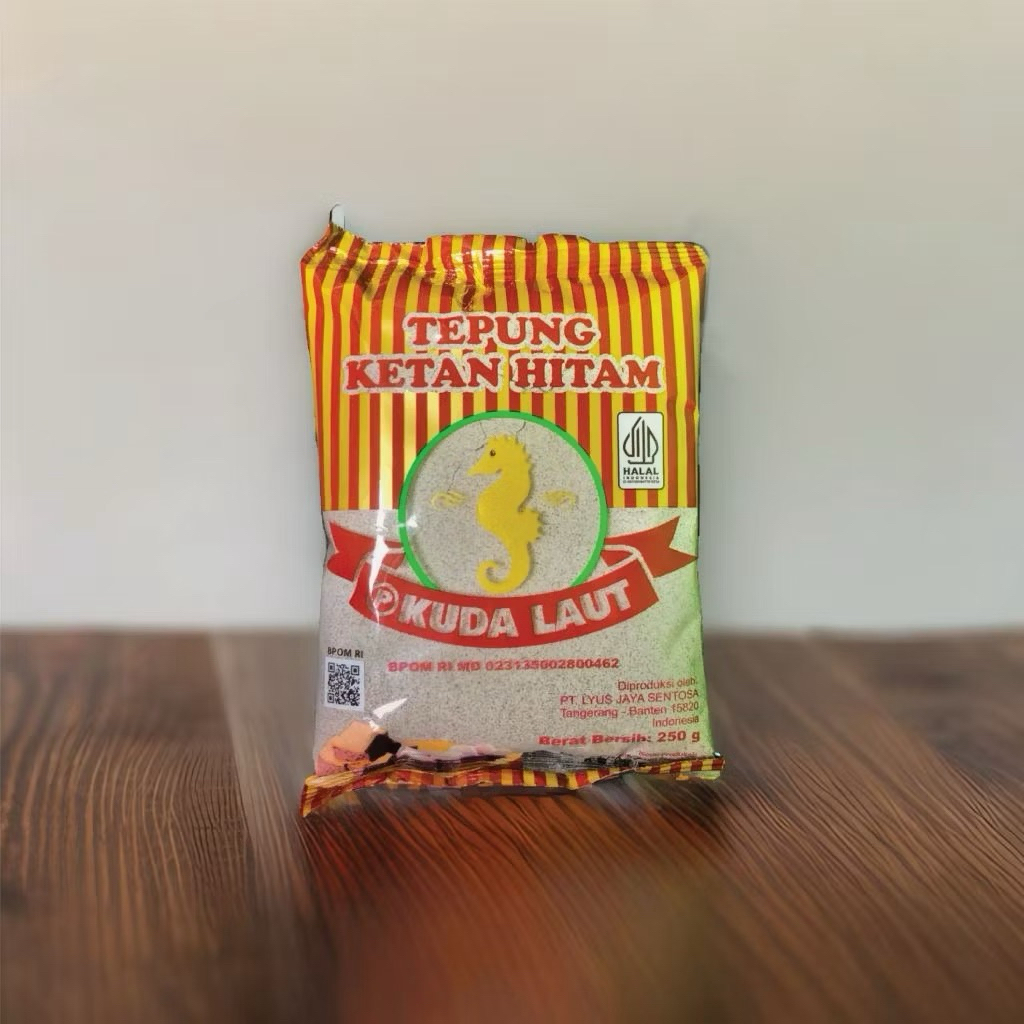 

Tepung ketan hitam cap Kuda Laut 250gr