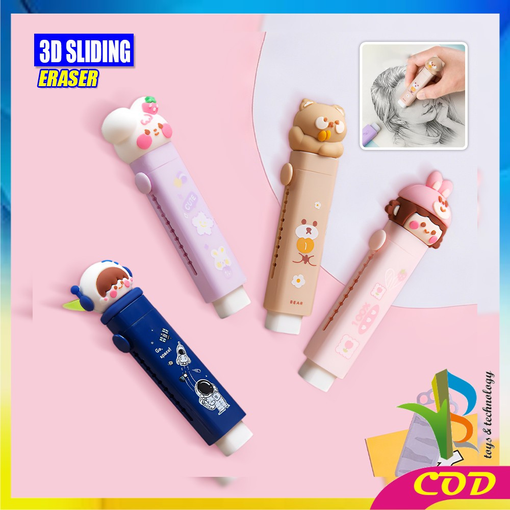 

RB-A78 Penghapus Pensil Mekanik Free 2PCS Refill Penghapus Karakter Kartun 3D Sliding Eraser / Mechanical Eraser Perlengkapan Sekolah Anak / Penghapus Pensil Anak Import