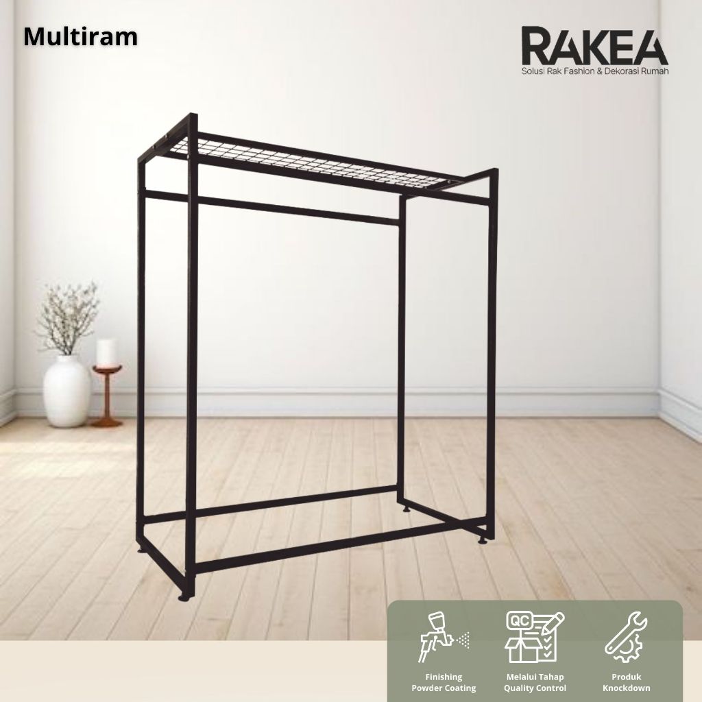 RAK MULTI RAM - GAWANG BAJU BESI HOLLOW ,  GANTUNGAN BAJU MURAH , RAK BAJU KNOCKDOWN