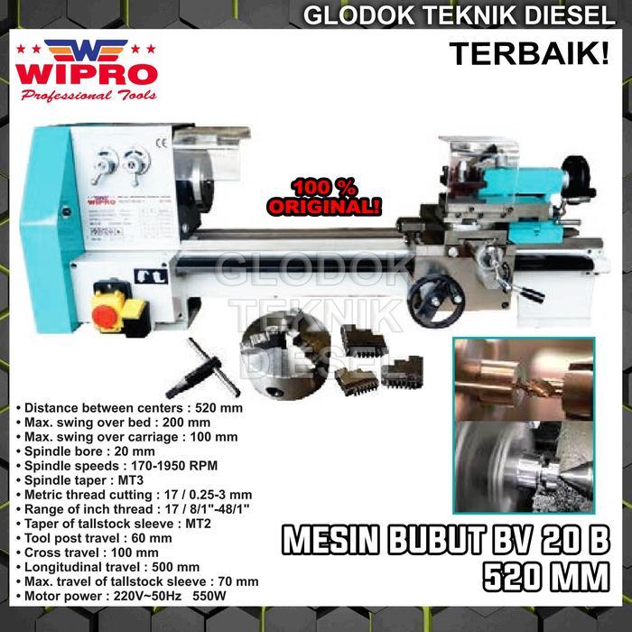 Wipro Mesin Bubut Besi Metal Bench Lathe BV 20 B 520 MM BV20B ORIGINAL