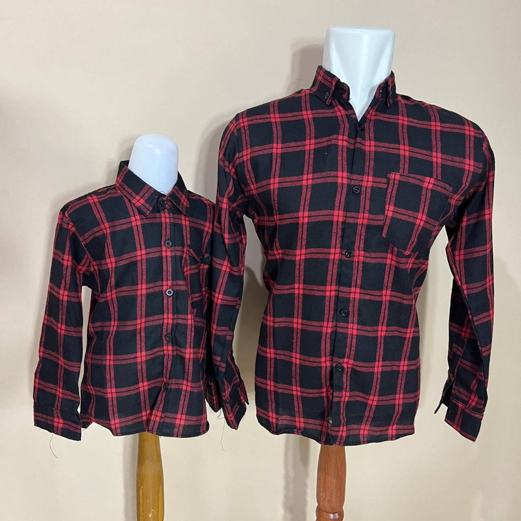 Kemeja Couple Ayah Anak Flanel Import Kotak-kotak Lengan Panjang CAA1