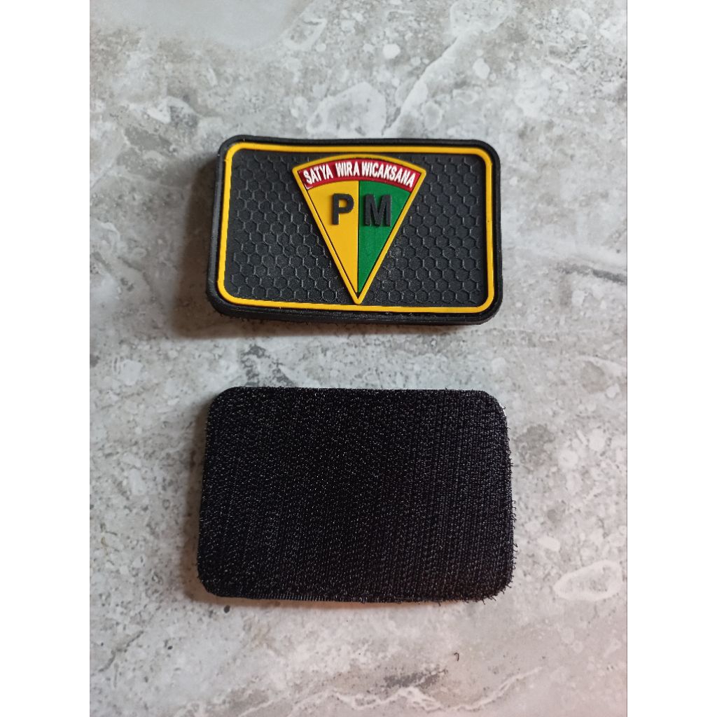 PATCH RUBBER LOGO POLISI MILITER- TEMPELAN EMBLEM KARET LOGO PM