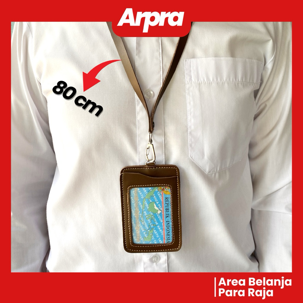 

GANTUNGAN ID CARD + LANYARD KULIT PREMIUM | NAME TAG KANTOR / LANYARD MAGANG