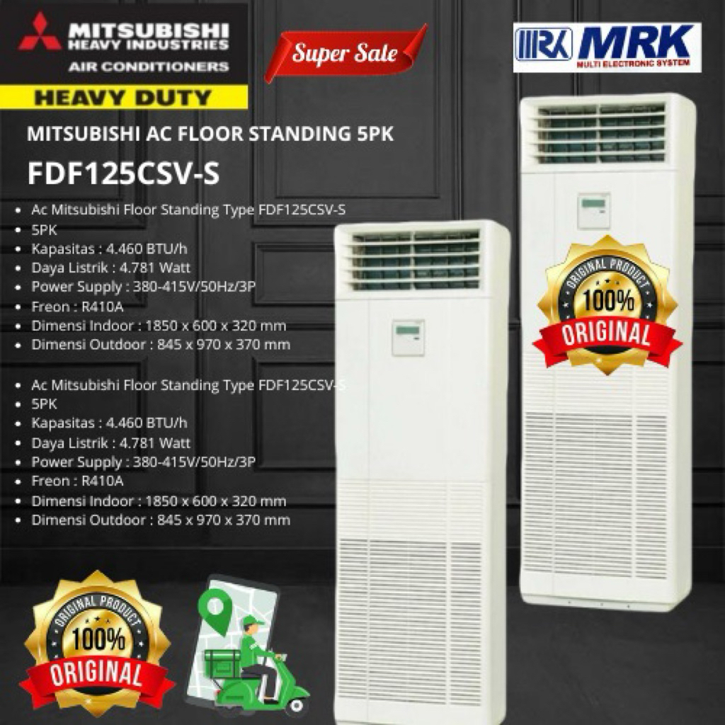 Mitsubishi AC Floor Standing Standard Non Inverter 5 PK - FDF125CNV-S
