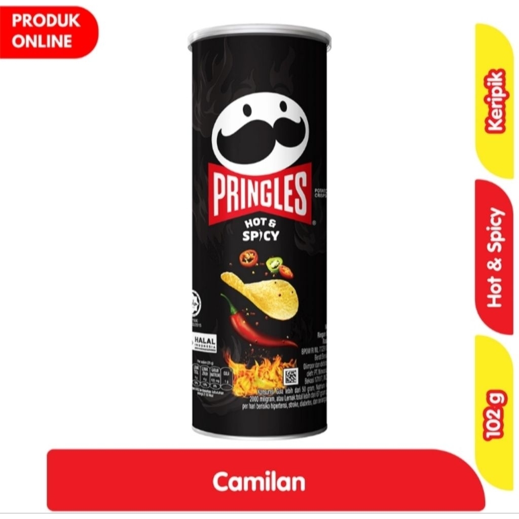 

Pringles Snack Keripik Kentang Hot & Spicy 102 g