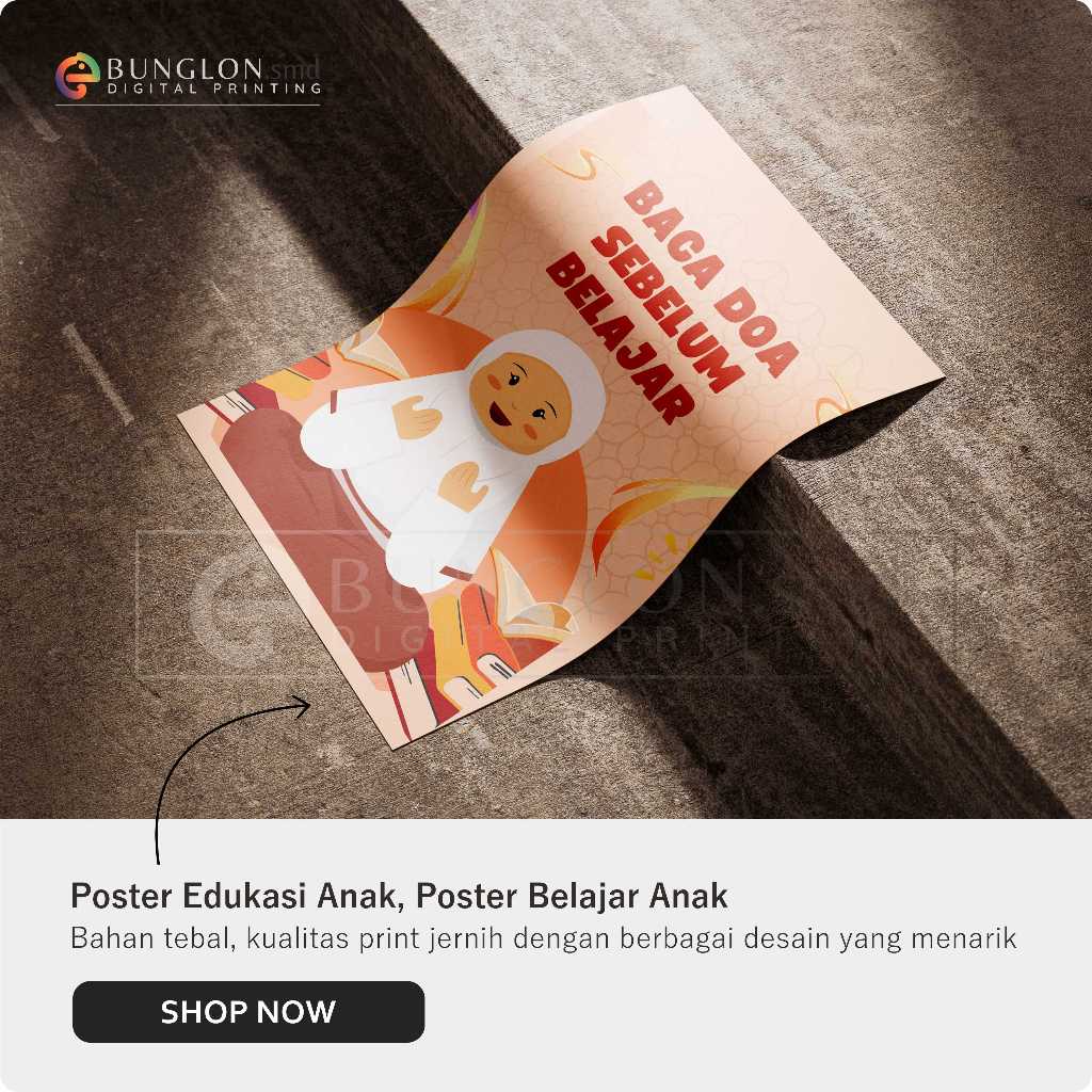 Cetak Poster Baca Doa Sebelum Belajar Model Cream