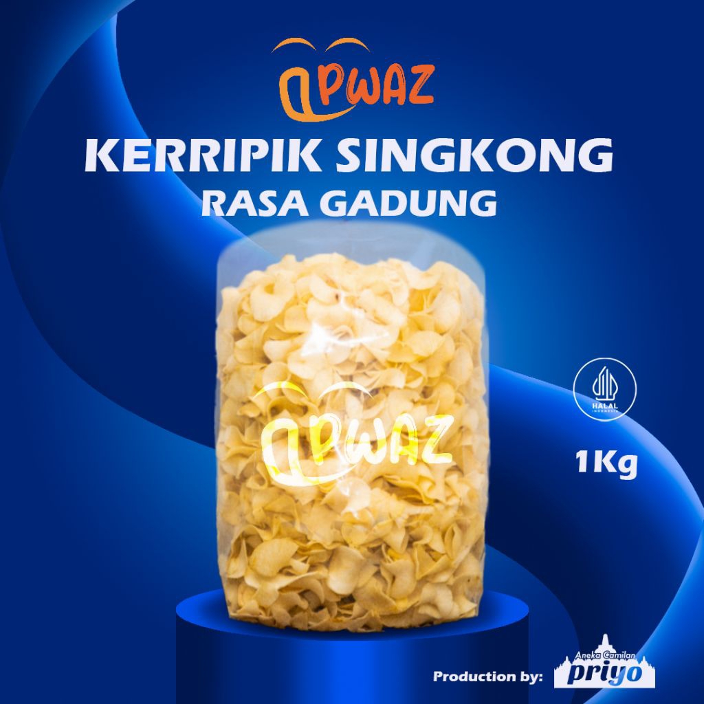 

Keripik Singkong Gadung Asli Magelang 1kg Renyah Gurih | Priyo Snack Borobudur Halal Fresh