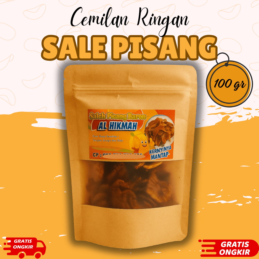 

Keripik Sale Pisang Kering Renyah Manis Gurih Khas Cilacap 100 gr