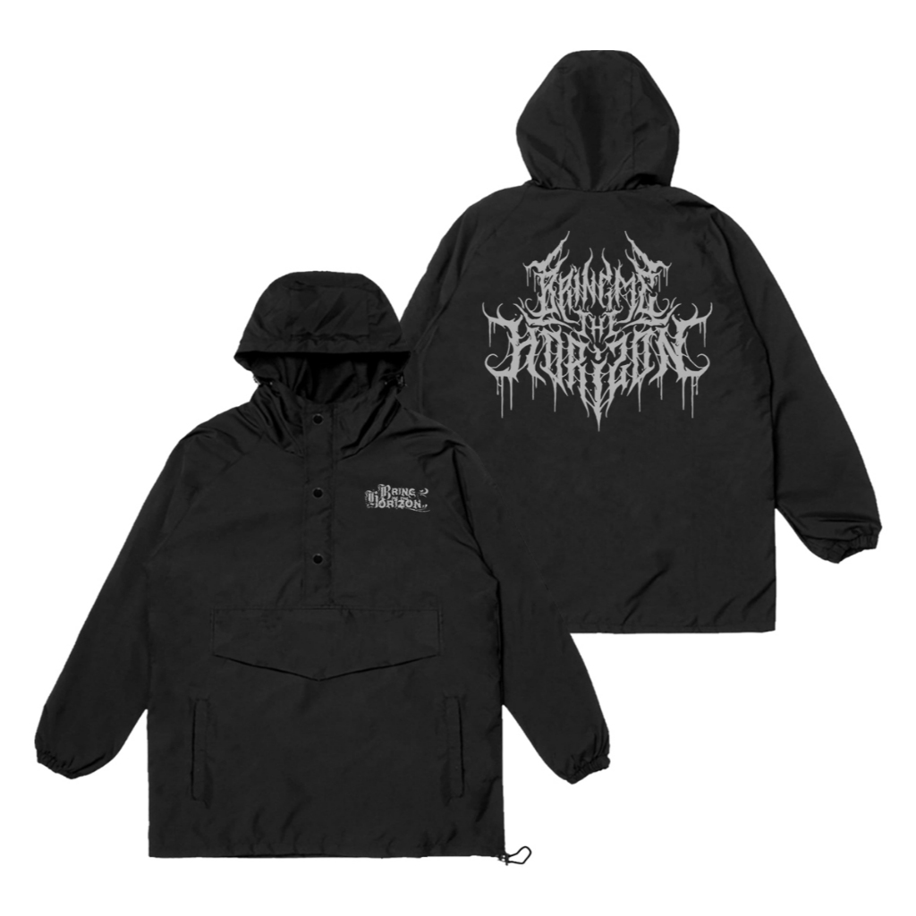 Oneshirt Jacket Cougle Bmth Font Mettal Jacket Parasut Hitam Unisex