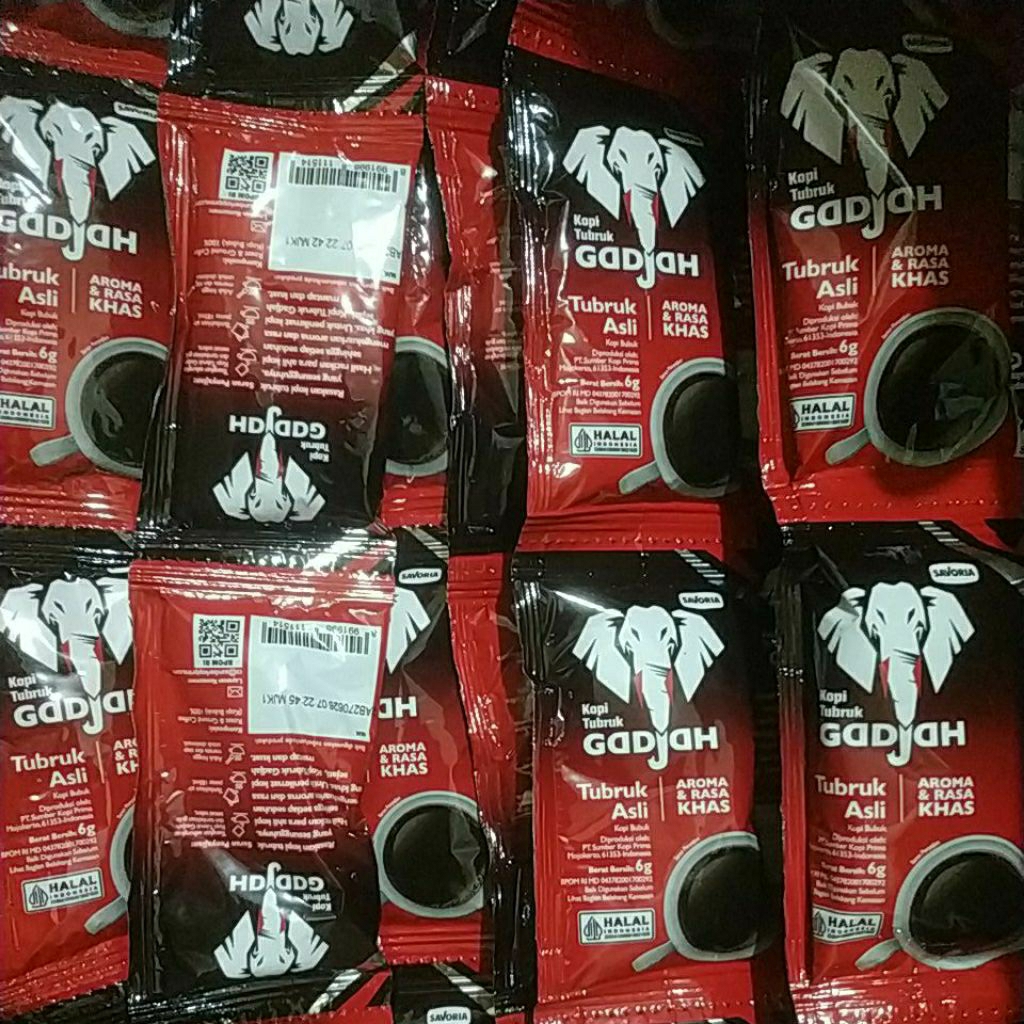 

Kopi Tubruk Asli Gadjah 1Renteng (10x6gr)