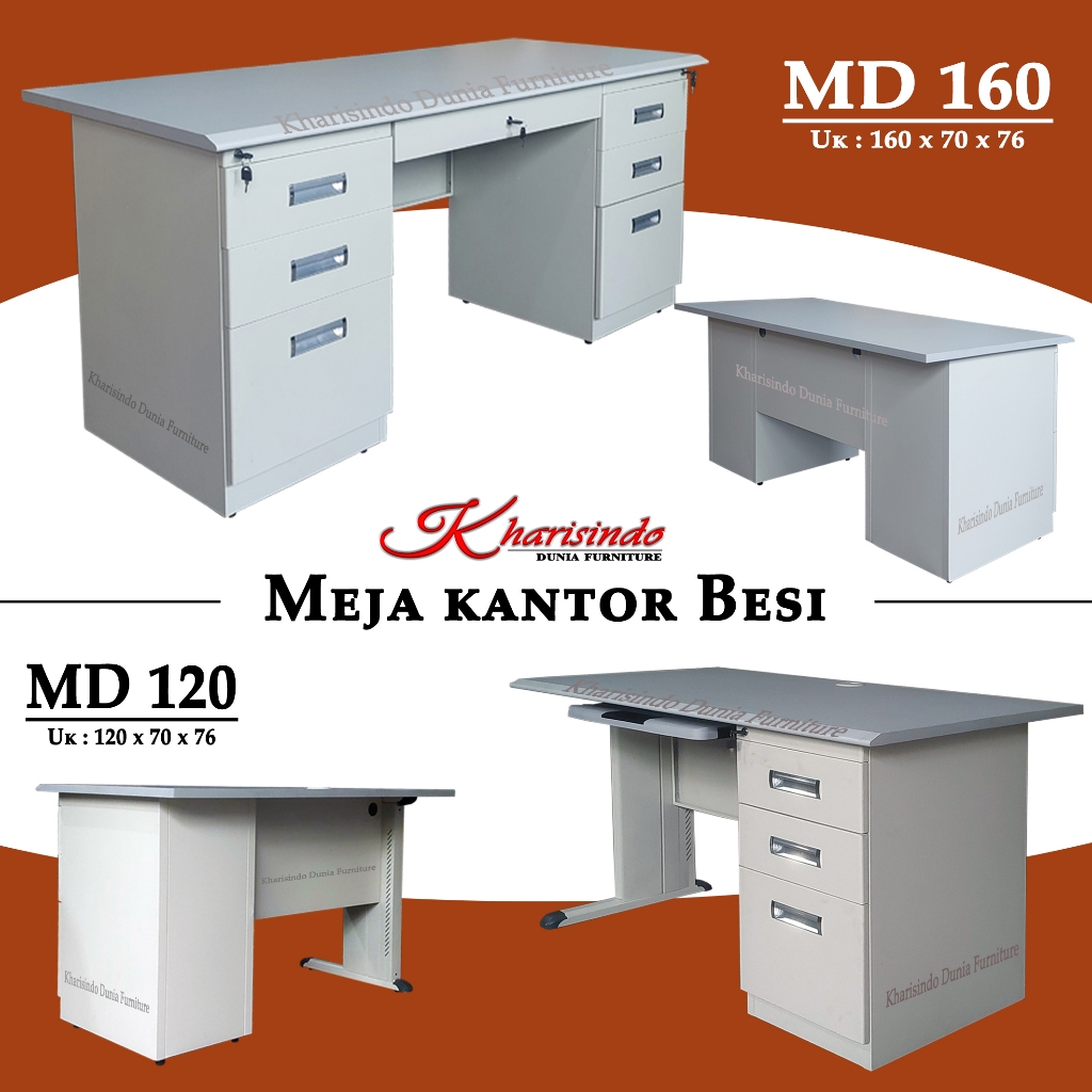 Meja Kantor - Meja Guru - Meja Staff - Meja Kerja / MD 120 - MD 160 / uk 120cm - 160cm / Bahan Besi 
