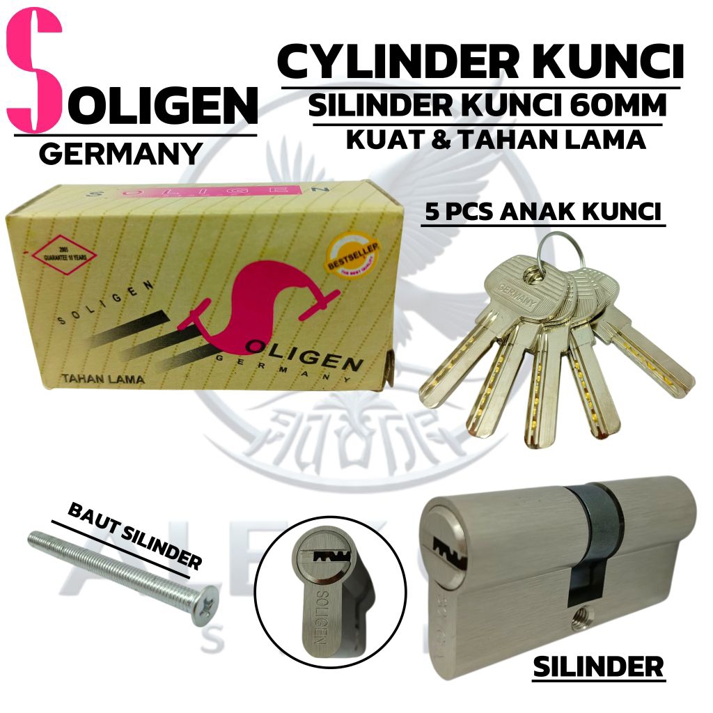 Cylinder Pintu Soligen 60mm  Silinder Kunci Pintu ORIGINAL 100%