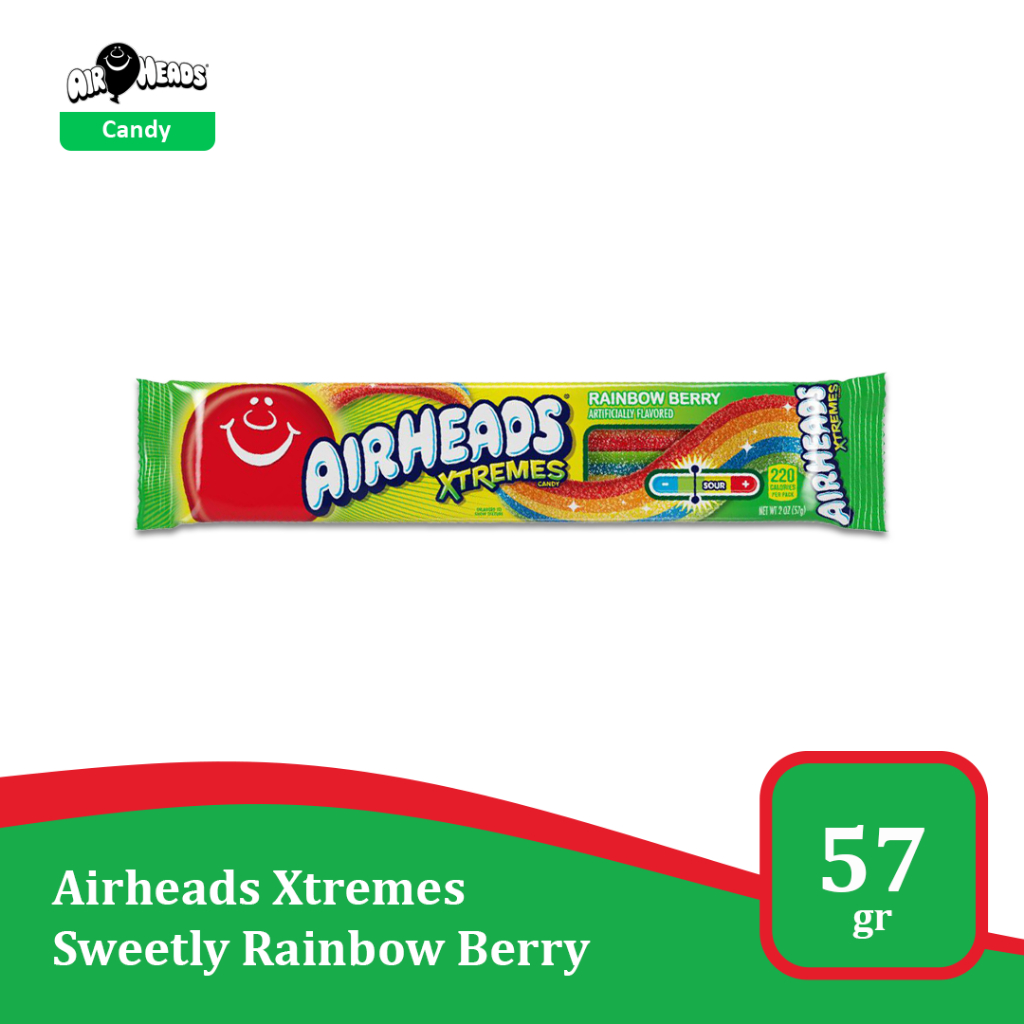 

Airhead Xtremes Rainbow Berry - permen asam manis impor USA