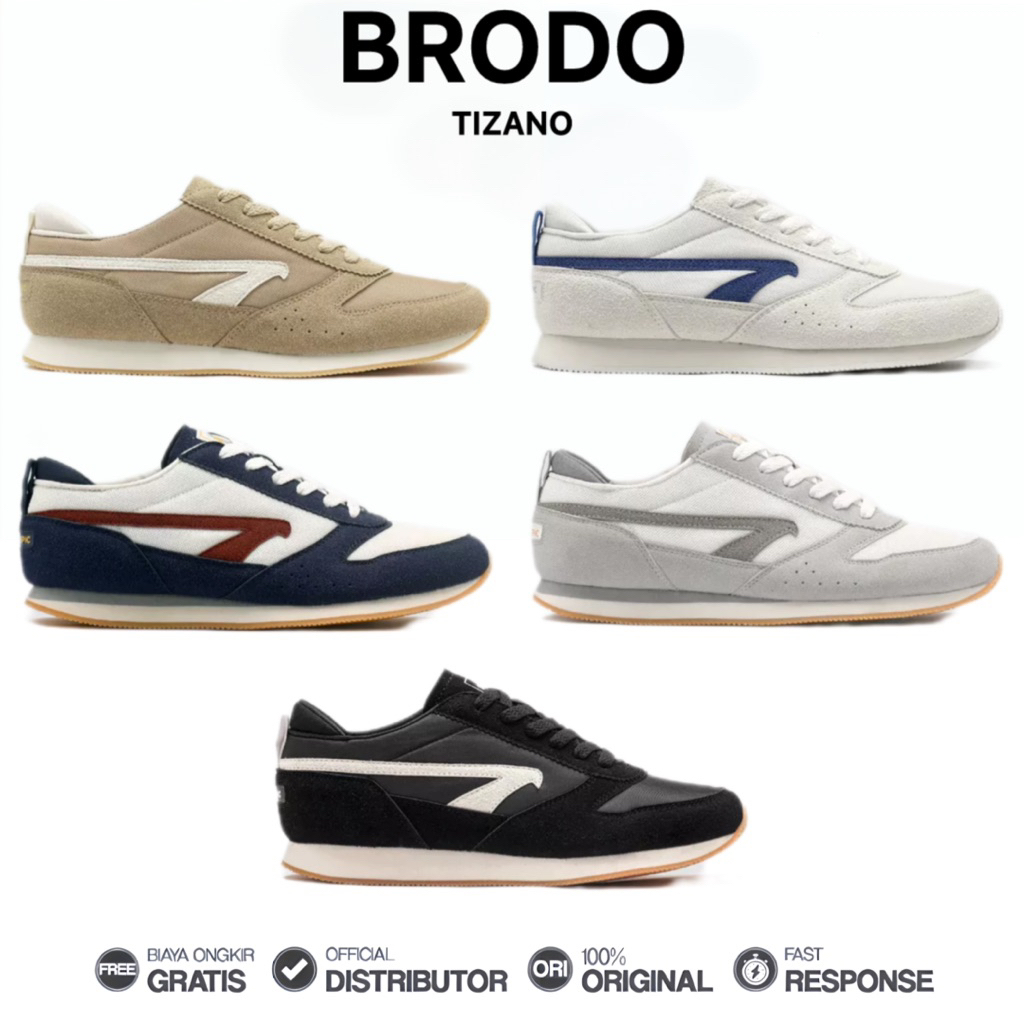 Brodo - Sepatu Tizano Sneakers Casual Unisex Wanita Pria Original 100%