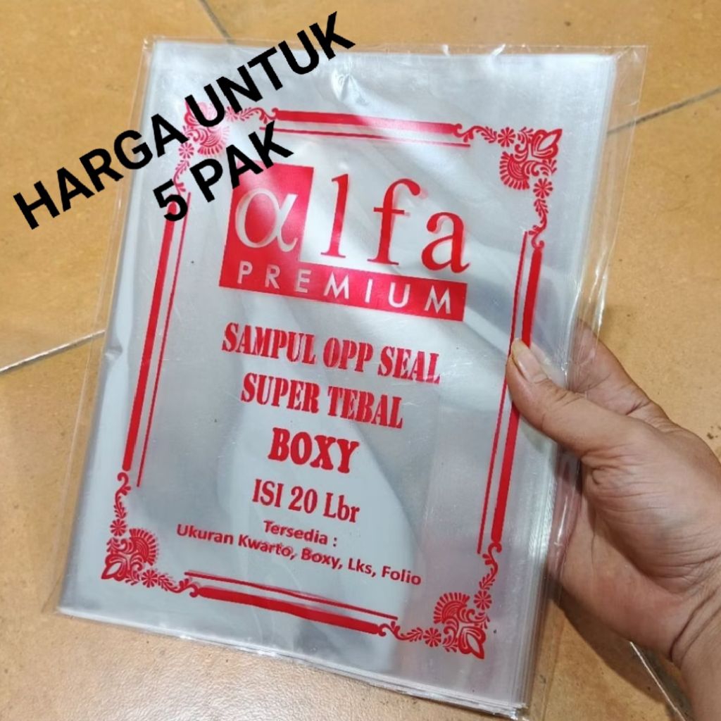 

5 Pak Sampul Buku Plastik OPP Alfa